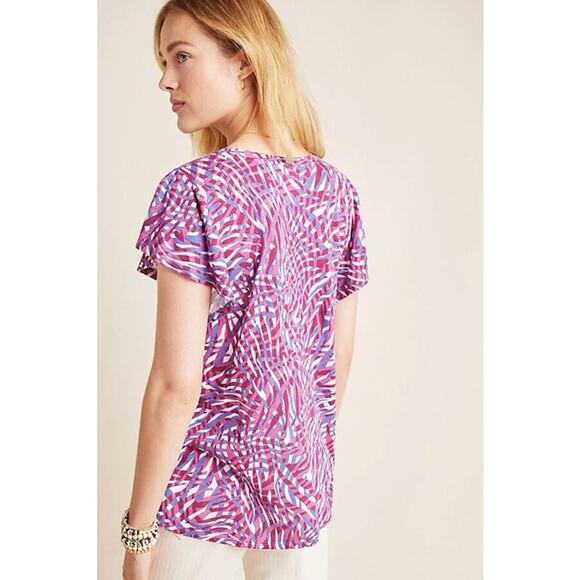Anthropologie T.La Wayfaring Tee Purple Zebra Size S NWT - Picture 3 of 7